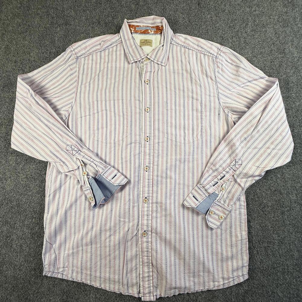 Tommy Bahama Mens Casual Striped Button-Up Shirt Medium Long Sleeve 1699